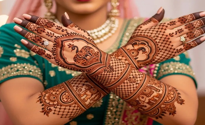 instagram stylish royal front hand mehndi design